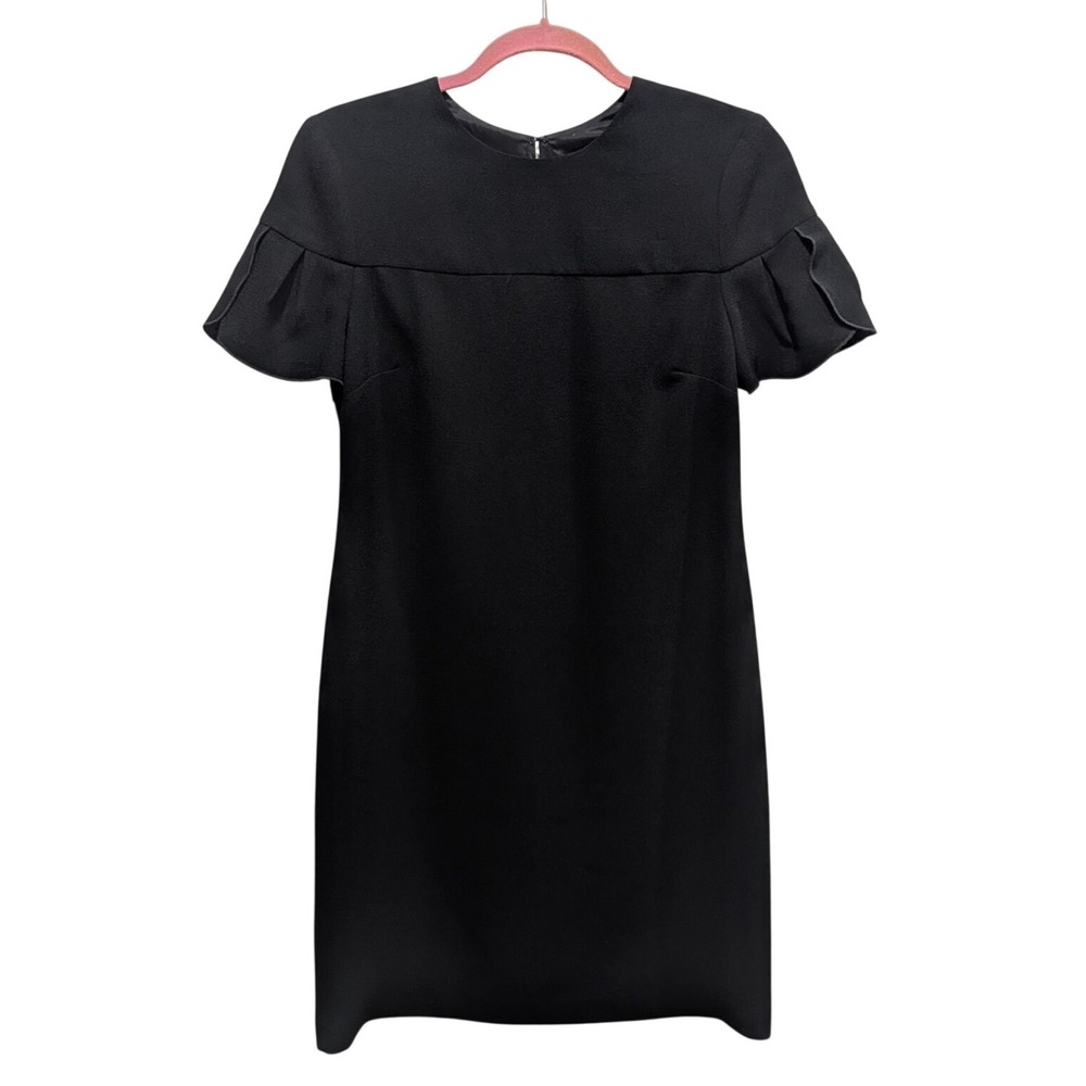 Trina Turk Womens Dress 2 Black Flutter Sleeve Mini Shift Cocktail Classic